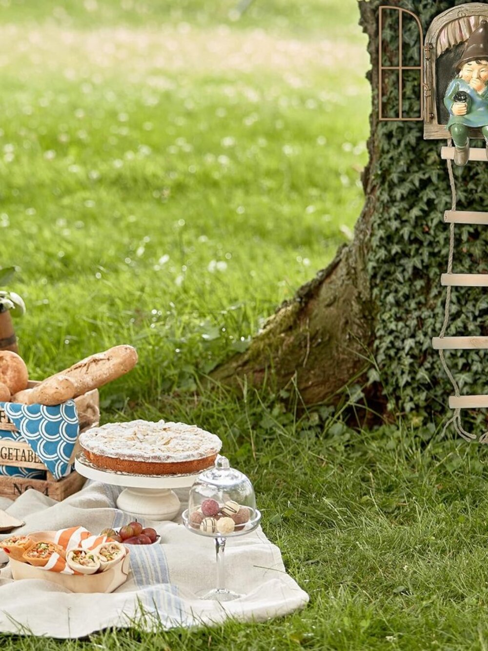 4 Pieces Garden Gnomes Outdoor Tree Hugger Gnome Fairy Statue Elf Out the Door R - Picture 3 of 7